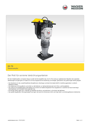 Бензинови и дизелови вибротрамбовки Wacker DS 70,11