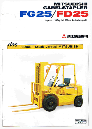 Челни вилични мотокари, дизелови Mitsubishi FD 25 K