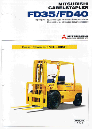 Челни вилични мотокари, дизелови Mitsubishi FD 35 AT