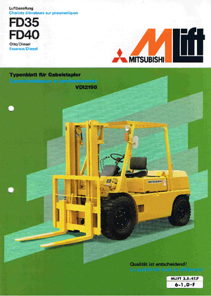 Челни вилични мотокари, дизелови Mitsubishi FD 40 T