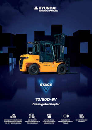 Челни вилични мотокари, дизелови Hyundai 70D-9V