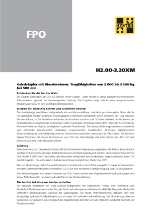 Челни вилични мотокари, дизелови Hyster H 3.00 XM