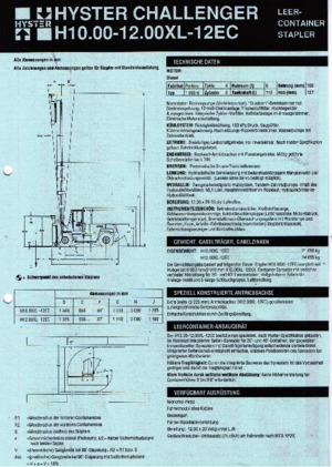 Челни вилични мотокари, дизелови Hyster H 12.00 XL - 12 EC