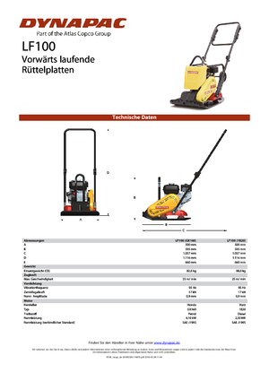 Виброплочи с преден ход Dynapac LF 100 (1B20)