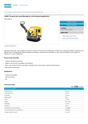 Виброплочи с обратен ход Atlas Copco LG 200