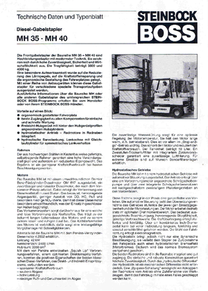 Челни вилични мотокари, дизелови Steinbock MH 40