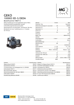 Дизелови генератори Geko ® 100003 ED-S/DEDA