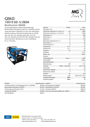 Дизелови генератори Geko ® 10010 ED-S/ZEDA