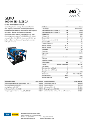 Дизелови генератори Geko ® 10010 ED-S/ZEDA