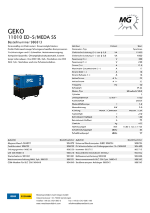 Дизелови генератори Geko ® 11010 ED-S/MEDA