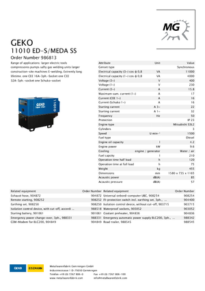 Дизелови генератори Geko ® 11010 ED-S/MEDA