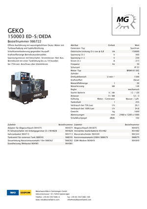 Дизелови генератори Geko ® 150003 ED-S/DEDA