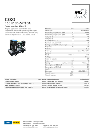 Дизелови генератори Geko ® 15012 ED-S/TEDA