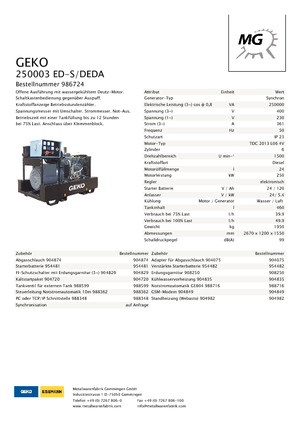 Дизелови генератори Geko ® 250003 ED-S/DEDA