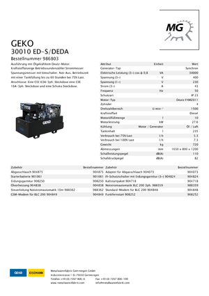 Дизелови генератори Geko ® 30010 ED-S/DEDA
