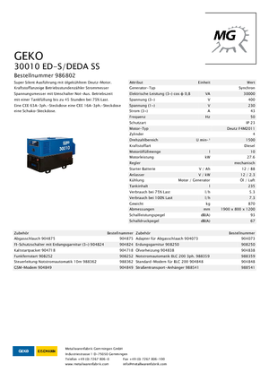 Дизелови генератори Geko ® 30010 ED-S/DEDA
