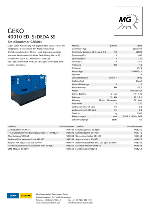 Дизелови генератори Geko ® 40010 ED-S/DEDA