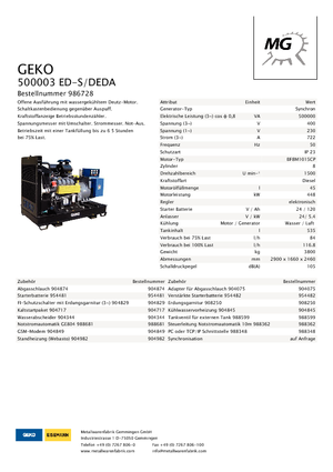 Дизелови генератори Geko ® 500003 ED-S/DEDA