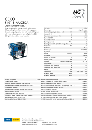 Дизелови генератори Geko ® 5401 E-AA/ZEDA