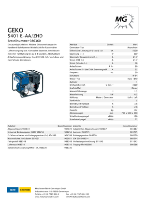 Дизелови генератори Geko ® 5401 E-AA/ZHD