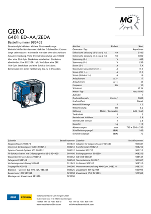 Дизелови генератори Geko ® 6401 ED-AA/ZEDA
