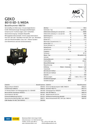 Дизелови генератори Geko ® 8010 ED-S/MEDA