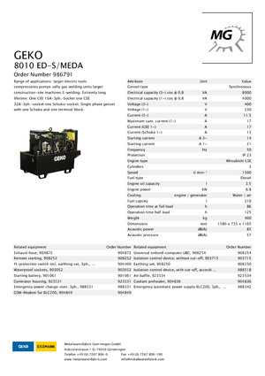 Дизелови генератори Geko ® 8010 ED-S/MEDA