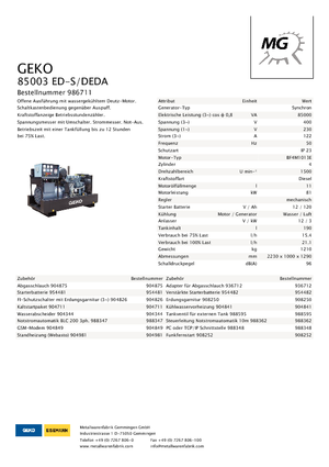 Дизелови генератори Geko ® 85003 ED-S/DEDA