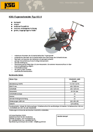 Фугорези KSG-Maschinenbau KSG 461