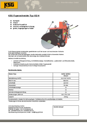 Фугорези KSG-Maschinenbau KSG 462 H