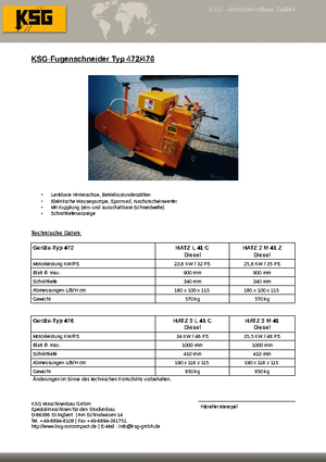 Фугорези KSG-Maschinenbau KSG 476
