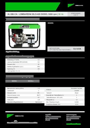Дизелови генератори INMESOL AL 850-CA
