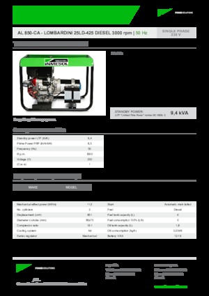 Дизелови генератори INMESOL AL 850-CA
