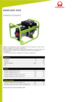 Дизелови генератори PRAMAC Lifter E 6000 TYH