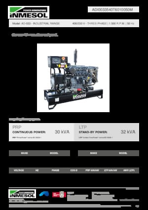 Дизелови генератори INMESOL AD-033