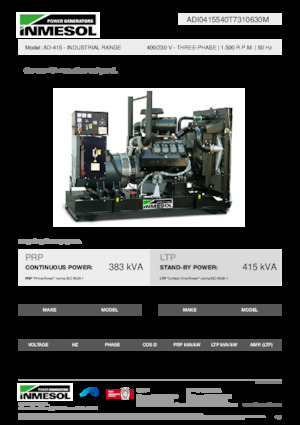 Дизелови генератори INMESOL AD-415
