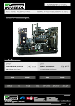 Дизелови генератори INMESOL AD-425
