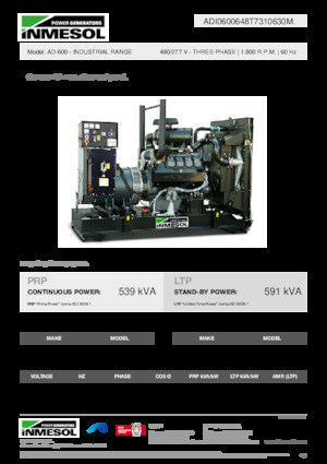 Дизелови генератори INMESOL AD-600
