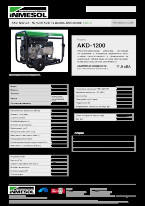 Дизелови генератори INMESOL AKD-1200-CA