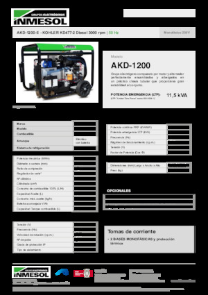 Дизелови генератори INMESOL AKD-1200-E