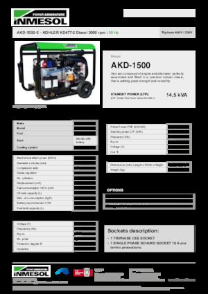 Дизелови генератори INMESOL AKD-1500-E