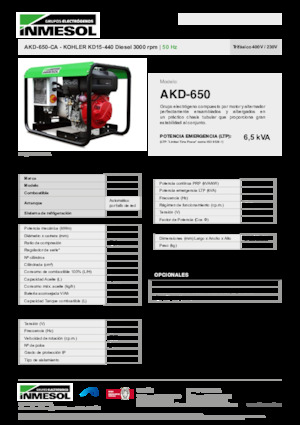 Дизелови генератори INMESOL AKD-650-CA