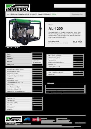 Дизелови генератори INMESOL AL 1200-CA