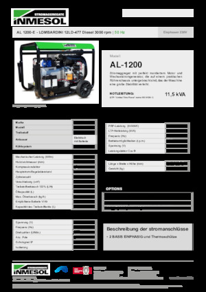 Дизелови генератори INMESOL AL 1200-E
