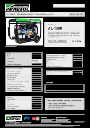 Дизелови генератори INMESOL AL 1500-E