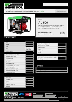 Дизелови генератори INMESOL AL 500-CA