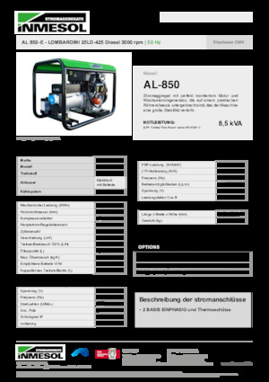 Дизелови генератори INMESOL AL 850-E