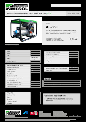 Дизелови генератори INMESOL AL 850-E