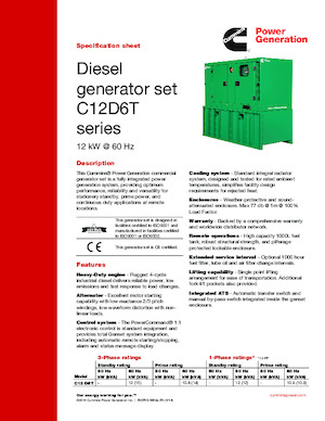 Дизелови генератори Cummins C12 D6T