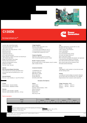 Дизелови генератори Cummins C135D6
